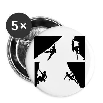 Klettern - Buttons groß 56 mm (5er Pack) - Weiß - Vorne