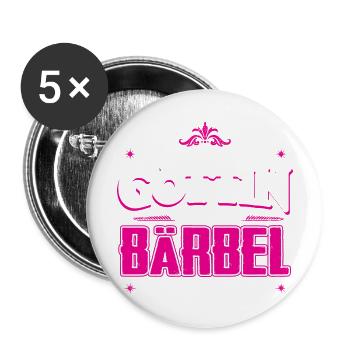 BÄRBEL - Göttin - Buttons groß 56 mm (5er Pack) - Weiß - Vorne
