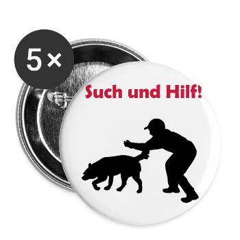 such_und_hilf_cb - Buttons groß 56 mm (5er Pack) - Weiß - Vorne
