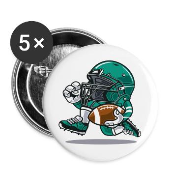 Football Player Cartoon - Buttons groß 56 mm (5er Pack) - Weiß - Vorne