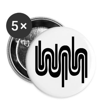 Abstract wave / 70s pattern - Buttons large 2.2''/56 mm (5-pack) - white - Front