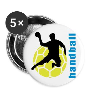 handball - Buttons large 2.2''/56 mm (5-pack) - white - Front