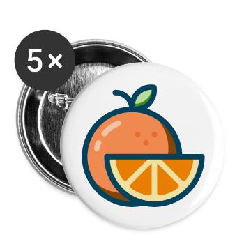 orange orange orange veggie fruit fruits - Buttons large 2.2''/56 mm (5-pack) - white - Front