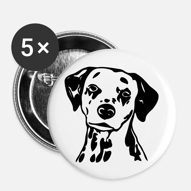 dalmatiner_hund - Buttons large 2.2''/56 mm (5-pack) - white