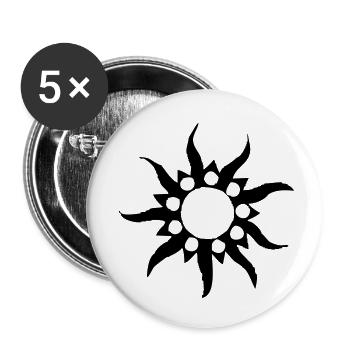 tribal sun - Lot de 5 grands badges (56 mm) - blanc - Devant