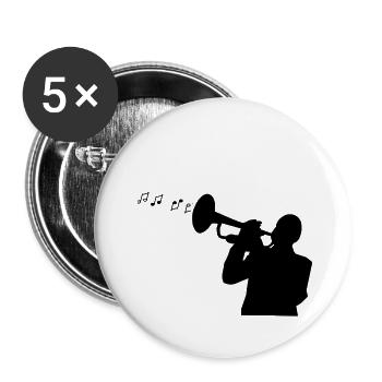 musique jazz - Lot de 5 grands badges (56 mm) - blanc - Devant