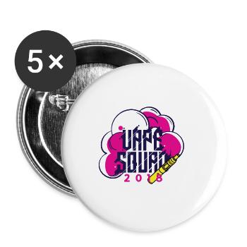 Vape Gang 2018 - Shisha Smoke Geschenk Dampfen - Buttons groß 56 mm (5er Pack) - Weiß - Vorne