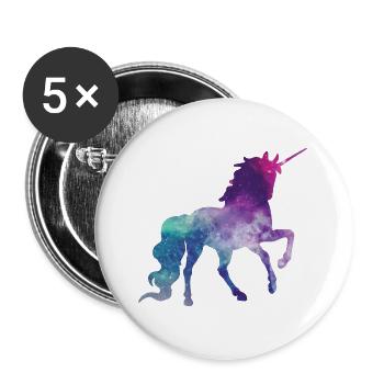 Einhorn - Buttons groß 56 mm (5er Pack) - Weiß - Vorne