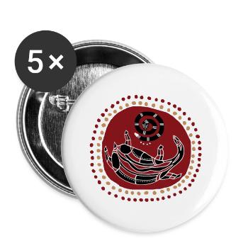 Aborigene72 - Lot de 5 grands badges (56 mm) - blanc - Devant