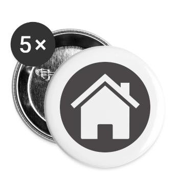 building house homes architecture house building206 - Buttons large 2.2''/56 mm (5-pack) - white - Front