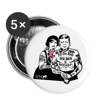 For The Hood - Berlin (for light backgrounds) - Buttons large 2.2''/56 mm (5-pack) - white - Front