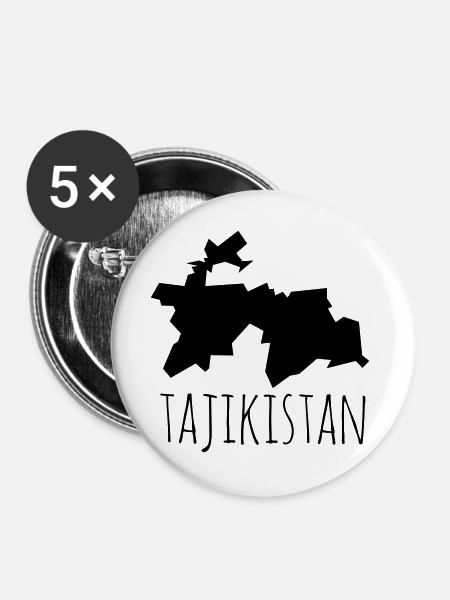 Tajikistan - Buttons groß 56 mm (5er Pack) - Weiß
