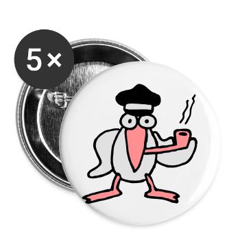 kapitan_mowe - Buttons groß 56 mm (5er Pack) - Weiß - Vorne