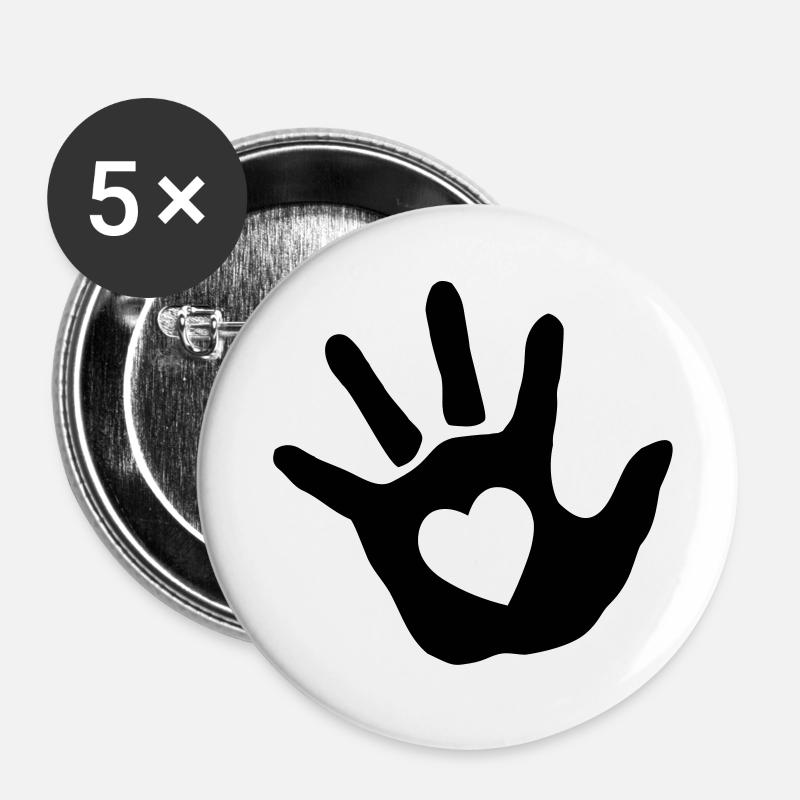 baby - hand - handprint - heart - Buttons large 2.2''/56 mm (5-pack) - white