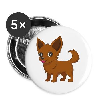 bande dessinée Chihuahua - Lot de 5 grands badges (56 mm) - blanc - Devant
