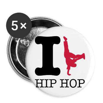 breakdance_hip_hop_f2 - Buttons large 2.2''/56 mm (5-pack) - white - Front