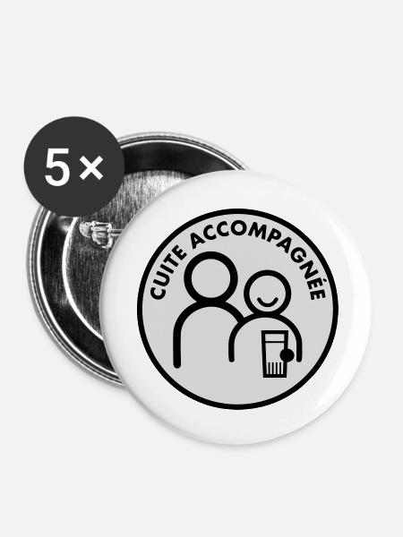 Cotta begleitet (2c) - Buttons groß 56 mm (5er Pack) - Weiß