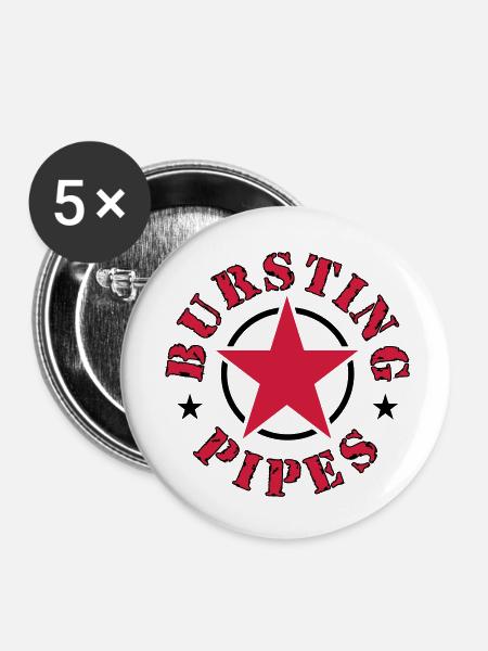 Bursting Pipes - Buttons groß 56 mm (5er Pack) - Weiß