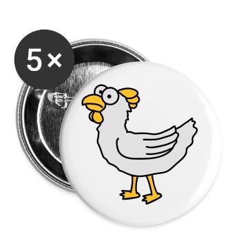 chicken - Buttons large 2.2''/56 mm (5-pack) - white - Front