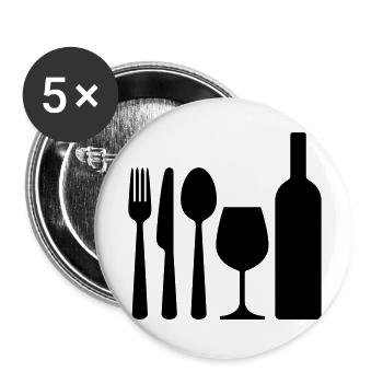 gastronomy_set.eps - Buttons groß 56 mm (5er Pack) - Weiß - Vorne