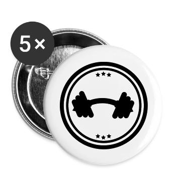 hantel___logo___f1 - Lot de 5 grands badges (56 mm) - blanc - Devant