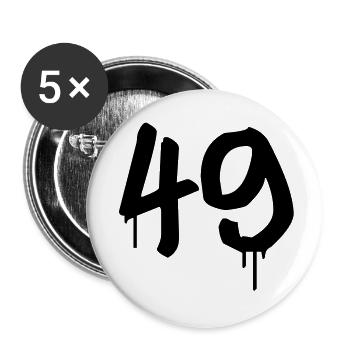 Tag : 49 - Lot de 5 grands badges (56 mm) - blanc - Devant