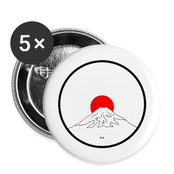Mount Fuji - Buttons large 2.2''/56 mm (5-pack) - white - Front