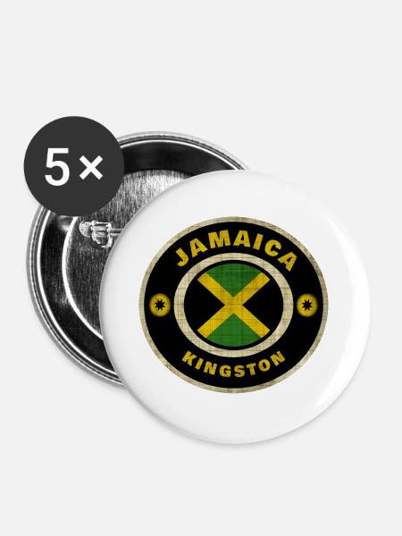 Jamaica / Geschenk / Geschenkidee - Buttons groß 56 mm (5er Pack) - Weiß