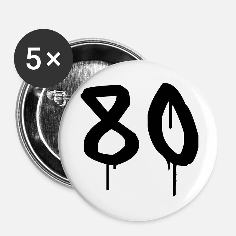 Graffiti : 80 - Buttons large 2.2''/56 mm (5-pack) - white
