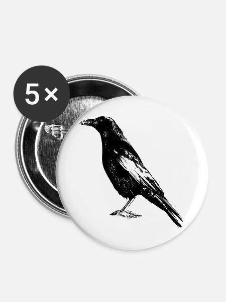 Rabe - Buttons groß 56 mm (5er Pack) - Weiß