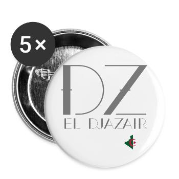 DZ EL Djazair gris - Lot de 5 grands badges (56 mm) - blanc - Devant