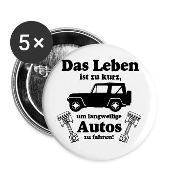 Offroad ,Geländewagen , 4x4 Offroad - Leben(25) - Buttons groß 56 mm (5er Pack) - Weiß - Vorne