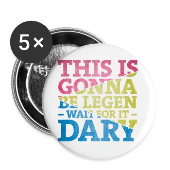 Legendary - Buttons groß 56 mm (5er Pack) - Weiß - Vorne