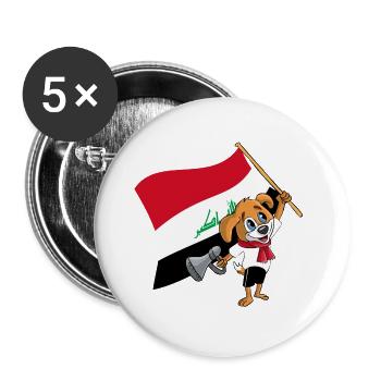 Iraq fan dog - Buttons large 2.2''/56 mm (5-pack) - white - Front