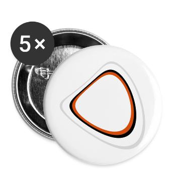 Retro Circleage - Buttons groß 56 mm (5er Pack) - Weiß - Vorne