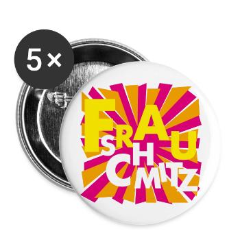 Mme Schmitz - Lot de 5 grands badges (56 mm) - blanc - Devant