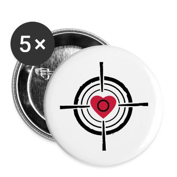 Love target - Buttons large 2.2''/56 mm (5-pack) - white - Front