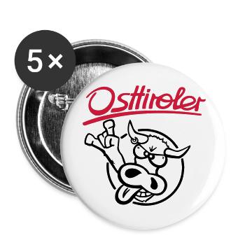Ost Tiroler Grauvieh komplett - Buttons groß 56 mm (5er Pack) - Weiß - Vorne