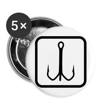 angelhaken_f1 - Lot de 5 grands badges (56 mm) - blanc - Devant