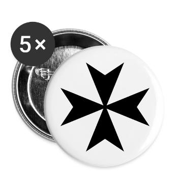 Maltese Cross__V001 - Buttons groß 56 mm (5er Pack) - Weiß - Vorne