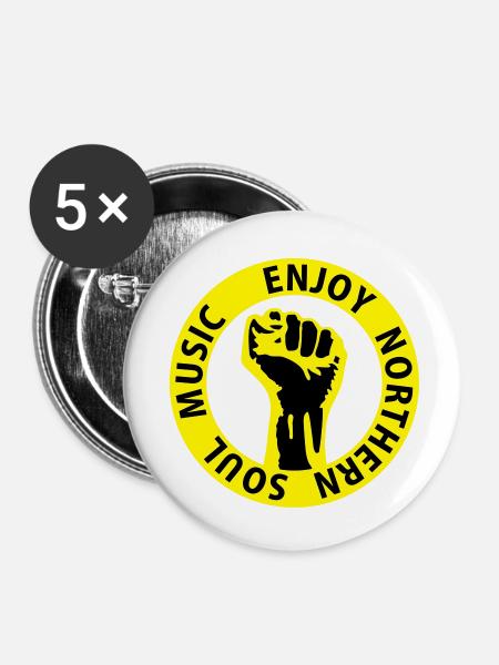 2 colors - Enjoy Northern Soul Music - nighter - Buttons large 2.2''/56 mm (5-pack) - white