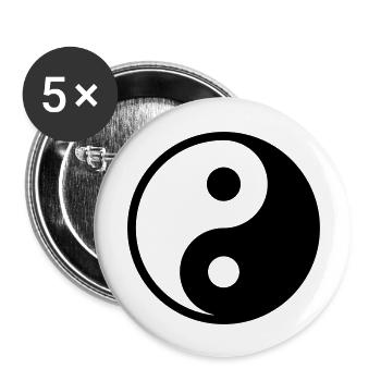 Ying Yang Symbol - Buttons groß 56 mm (5er Pack) - Weiß - Vorne
