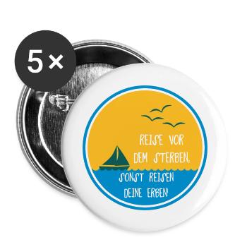 Reise vor dem Sterben Geschenk - Buttons groß 56 mm (5er Pack) - Weiß - Vorne