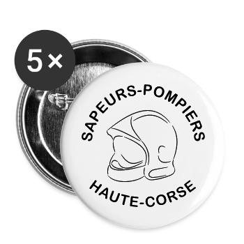 sapeurs-pompiers haute corse - Lot de 5 grands badges (56 mm) - blanc - Devant