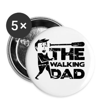 The Walking Dad Dad Father Father's Day Gift Idea - Buttons large 2.2''/56 mm (5-pack) - white - Front