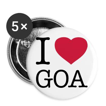 J’AIME GOA Inde - Lot de 5 grands badges (56 mm) - blanc - Devant