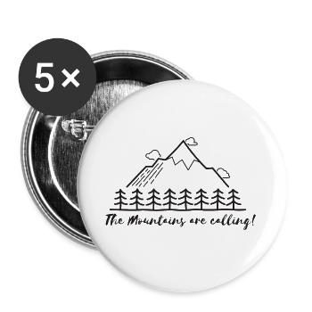 Berg - Buttons groß 56 mm (5er Pack) - Weiß - Vorne