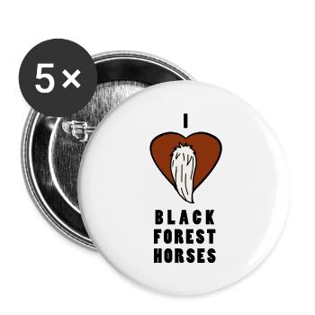 BLACK FOREST HORSE 5 - Buttons groß 56 mm (5er Pack) - Weiß - Vorne