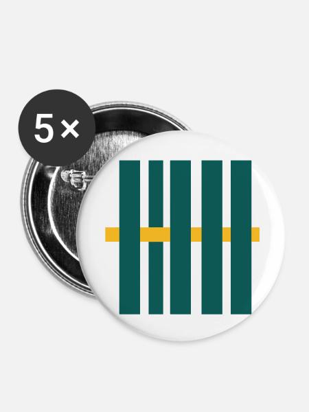 fence - Buttons groß 56 mm (5er Pack) - Weiß