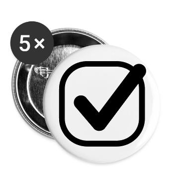 checkmark - Buttons groß 56 mm (5er Pack) - Weiß - Vorne